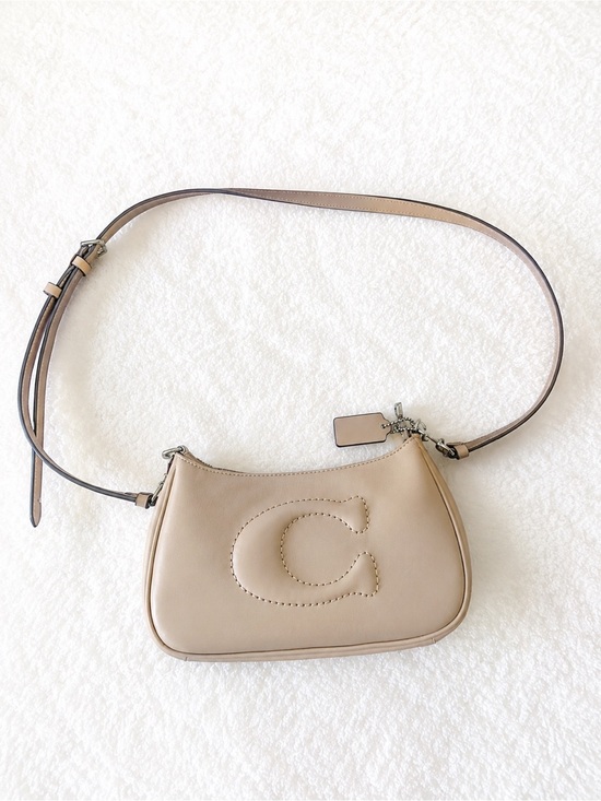 Coach Handbags - Coach Shoulder Bag in Taupe Leather with Stitched C